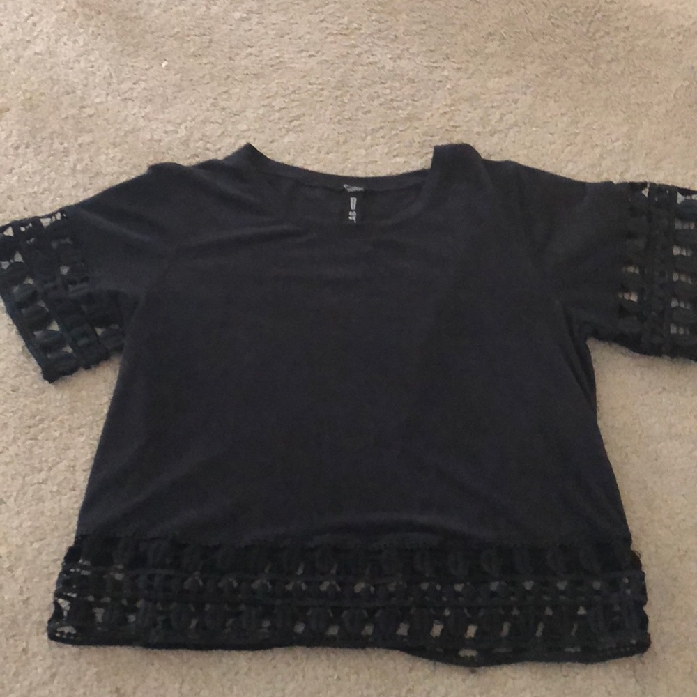 Black suede crop top